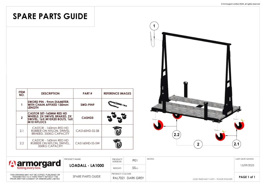 LoadAll LA1000 Spare Parts Guide 20250915