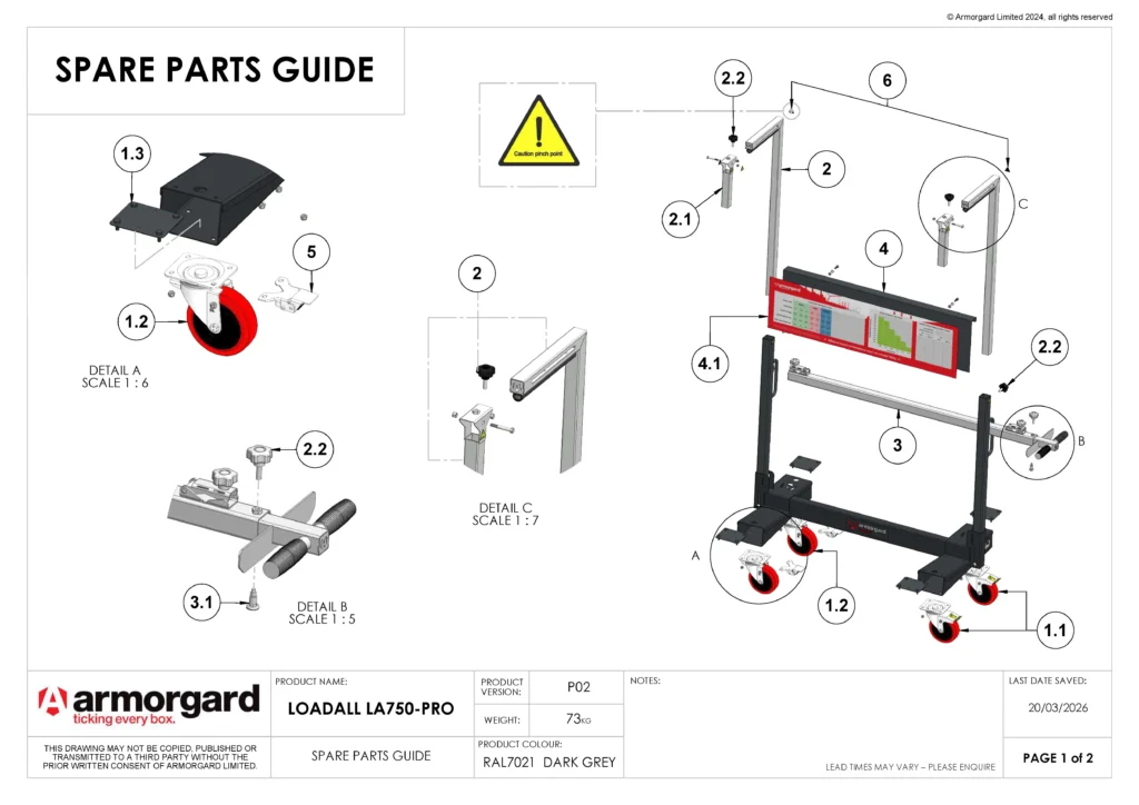 LoadAll LA750 PRO Spare Parts Guide 1