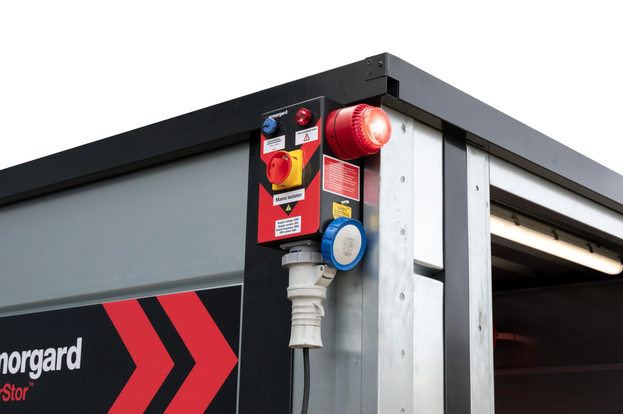 PWR2 Close Alarm Beacons Lit Up