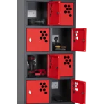 PWS12P Front Left Doors Open Tool Battery Chargers In Lockers