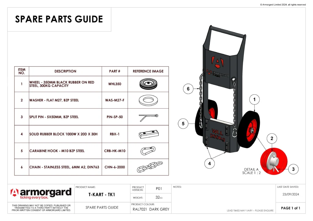 T Kart TK1 Spare Parts Guide