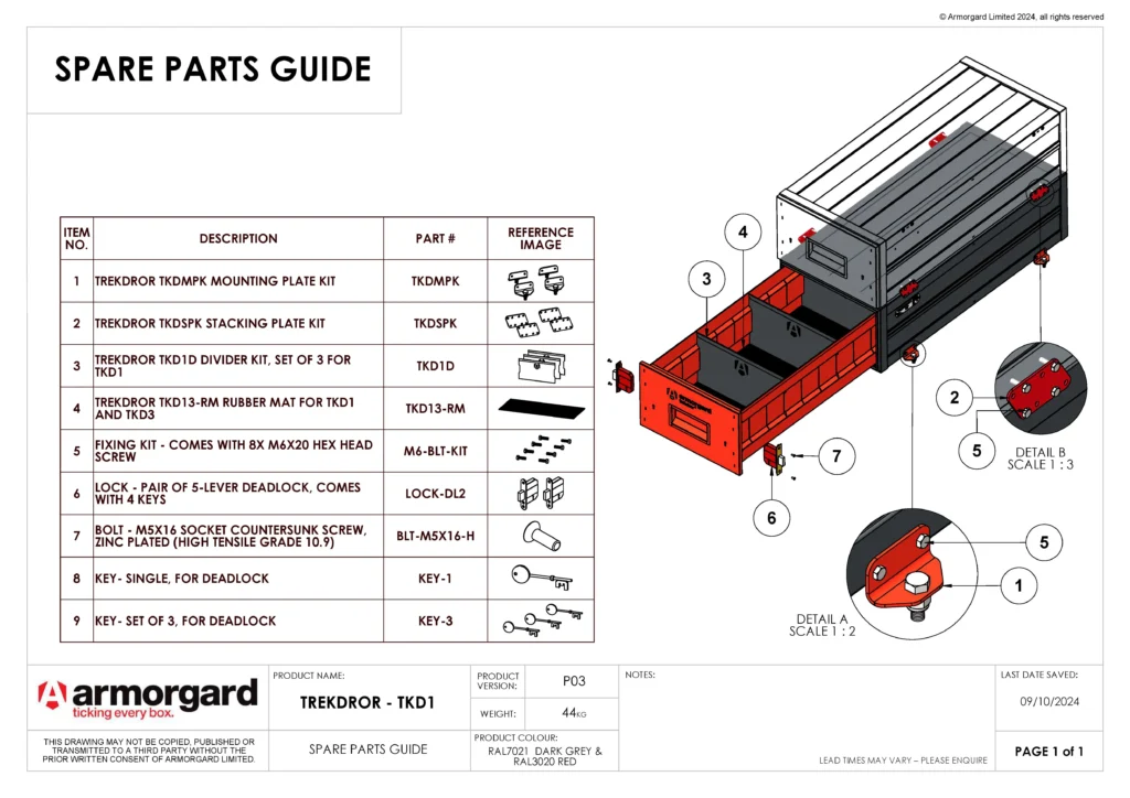 TrekDror TKD1 Spare Parts Guide