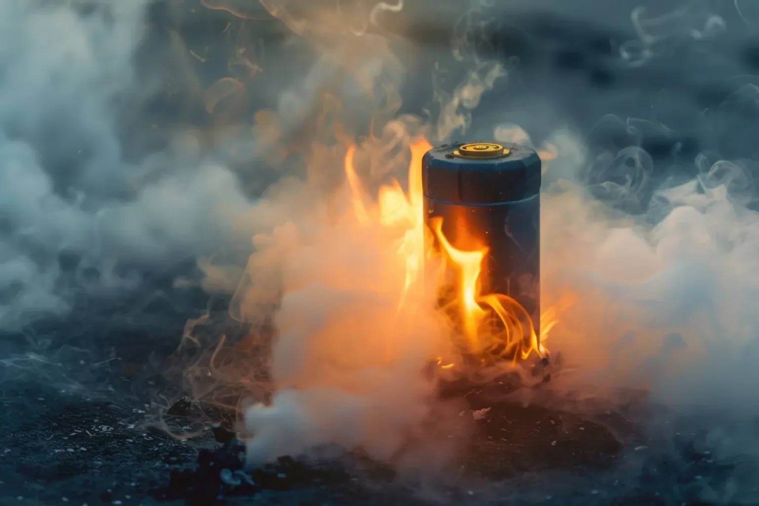Battery Charging Fire Background Image
